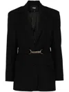 Maje Belted Suit Jacket In Black