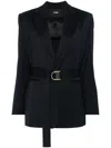 Maje Belted Blazer In Blue