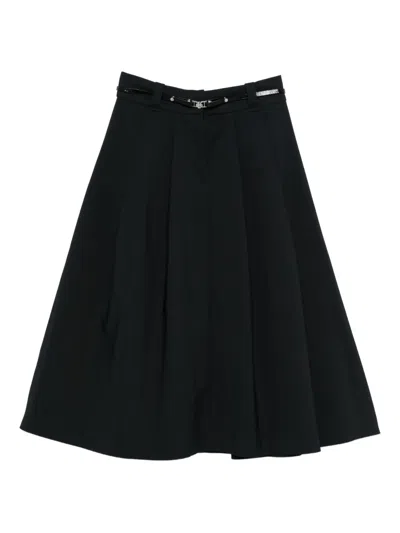 Maje Belted Midi Skirt In Blue