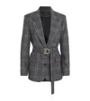 Maje Belted Single-breasted Blazer In Gray