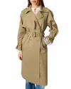 Maje Greena Studded Trench Coat In Khaki