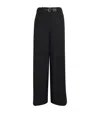 Maje Belted Wide-leg Trousers In Black