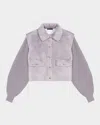 Maje Bibi Faux Fur Jacket In Grey