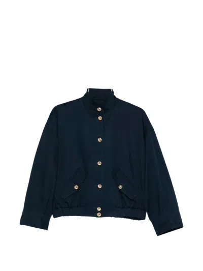 Maje Bicailly Button Jacket In Blue
