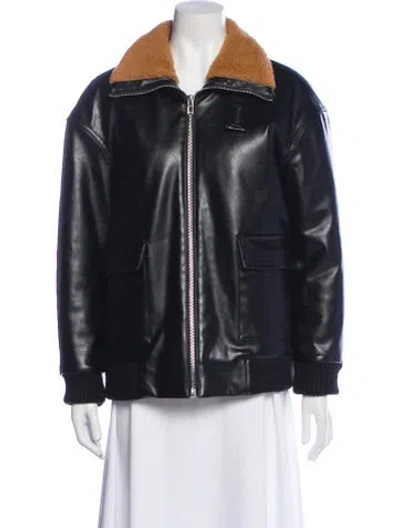 Pre-owned Maje Biker Jacket In Black