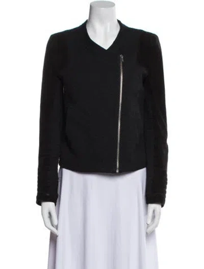 Pre-owned Maje Biker Jacket In Black