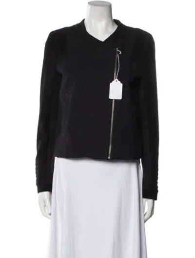 Pre-owned Maje Biker Jacket In Black