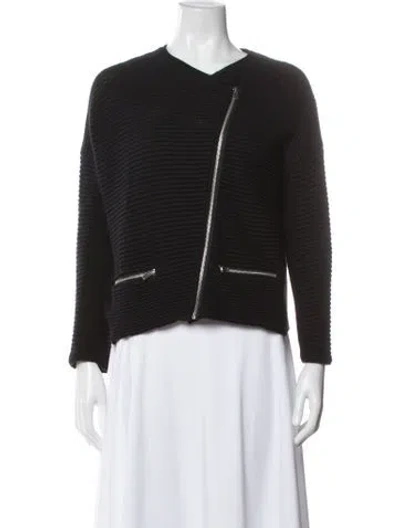 Pre-owned Maje Biker Jacket In Black
