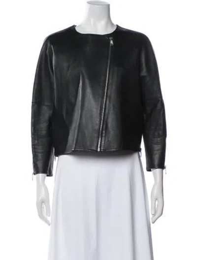 Pre-owned Maje Biker Jacket In Black