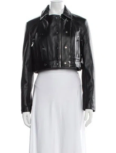 Pre-owned Maje Biker Jacket In Black