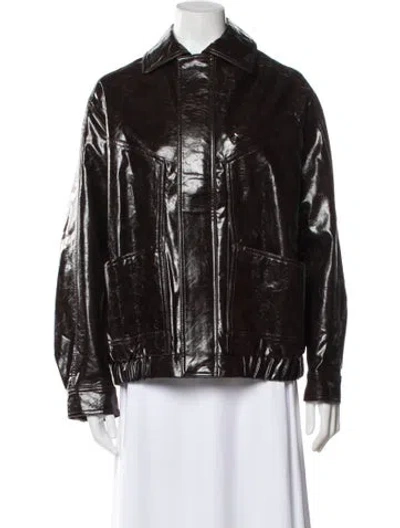 Pre-owned Maje Biker Jacket In Brown