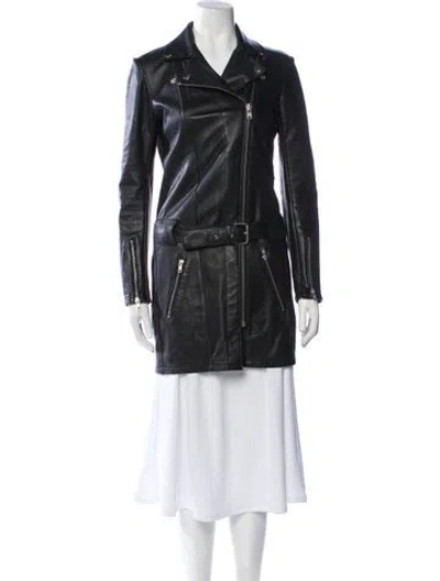 Pre-owned Maje Biker Jacket In Gray