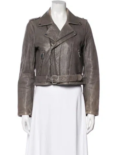 Pre-owned Maje Biker Jacket In Neutral