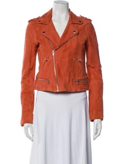 Pre-owned Maje Biker Jacket In Orange