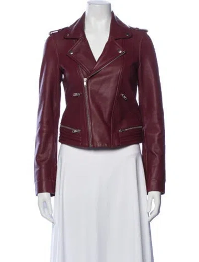 Pre-owned Maje Biker Jacket In Red