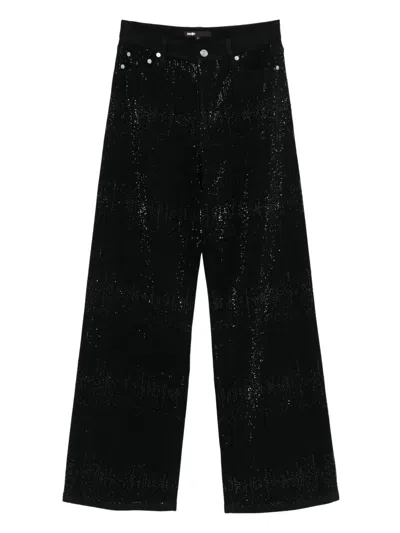 Maje Embellished Jeans In Black