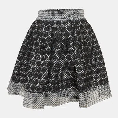 Pre-owned Maje Black Basket Mesh Jania Pouf Skirt S