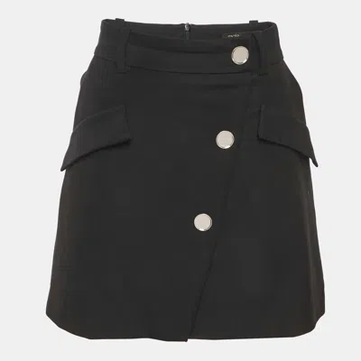 Pre-owned Maje Black Cotton Button Detail Mini Skirt S