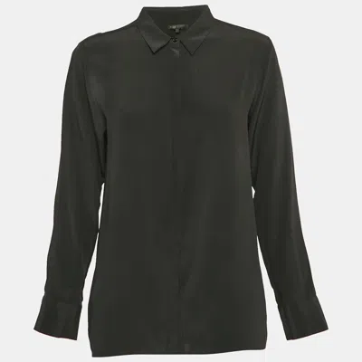 Pre-owned Maje Black Crepe Button Front Shirt M