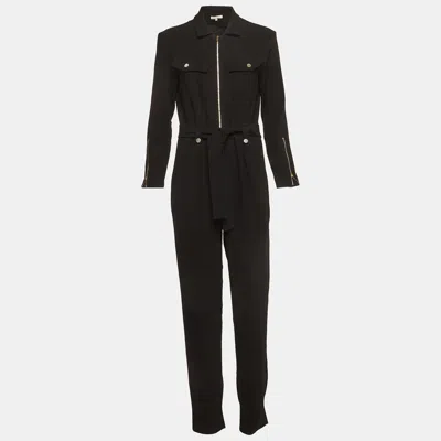 Pre-owned Maje Black Crepe Zip Front Jumpsuit M
