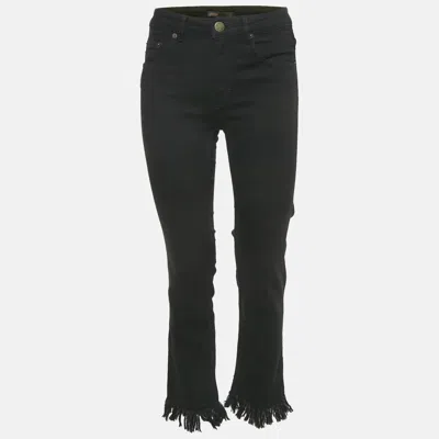 Maje Black Denim Raw Edge Jeans M Waist 28"