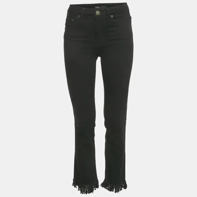 Maje Black Denim Raw Edge Jeans S Waist 26"
