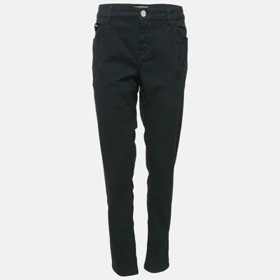 Maje Black Embroidered Denim Jeans L Waist 32"