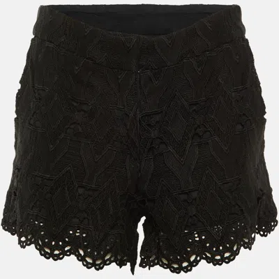 Maje Black Lace Ikita Scalloped Shorts