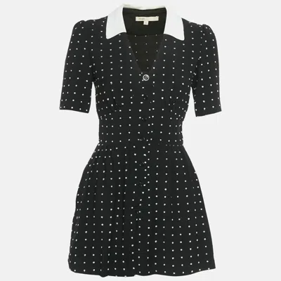 Pre-owned Maje Black Polka Dot Crepe Irandi Playsuit S