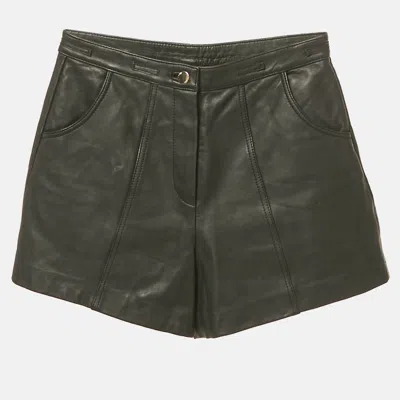 Pre-owned Maje Black Real Leather Shorts S