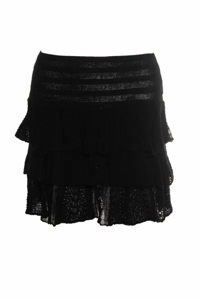 Maje , Black Ruffle Skirt