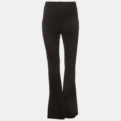 Pre-owned Maje Black Velvet Wide Leg Pants L