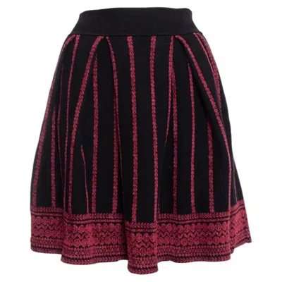 Pre-owned Maje , Black Wool Skirt With Embroidery