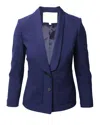 Maje Blazer In Blue Polyester In Blue