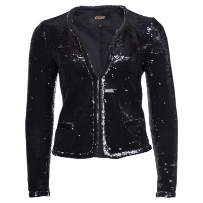 Pre-owned Maje , Blazer With Black And Silver Colored Sequins