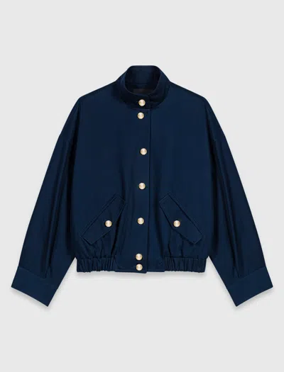Maje Blouson Bomber En Coton In Blue