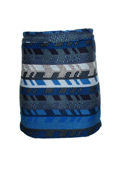 Maje , Blue And White Jakarto Mini Skirt In Multi