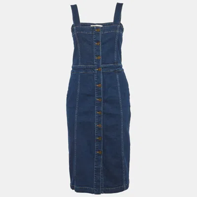 Maje Blue Denim Button Down Midi Dress