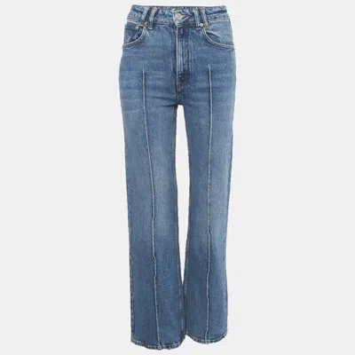 Pre-owned Maje Blue Denim Straight-leg Jeans S/waist 25"