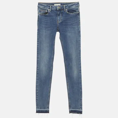 Pre-owned Maje Blue Denim Stretch Skinny Jeans S/waist 28"