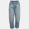Maje Blue Faded Denim Elasticated Jeans In Blue