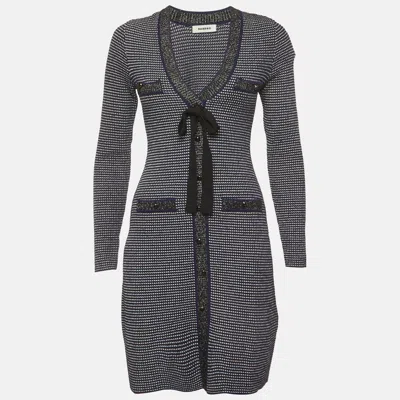 Pre-owned Maje Blue Knit Fitted Mini Dress S