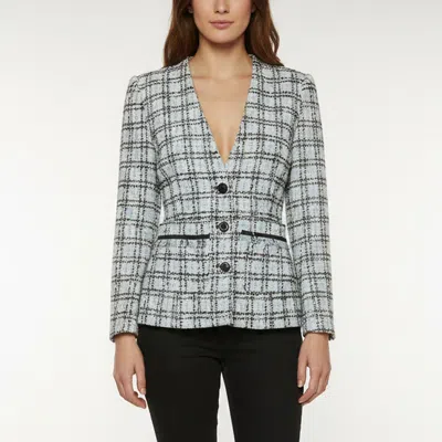 Pre-owned Maje Blue Metallic Tweed Single Breasted Vizuli Jacket S