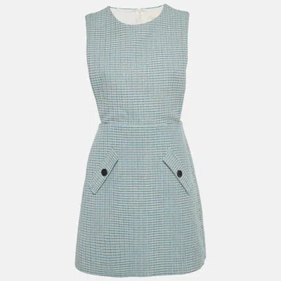 Maje Blue Patterned Cotton Riopa Mini Dress