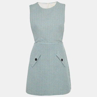 Pre-owned Maje Blue Patterned Cotton Riopa Mini Dress L