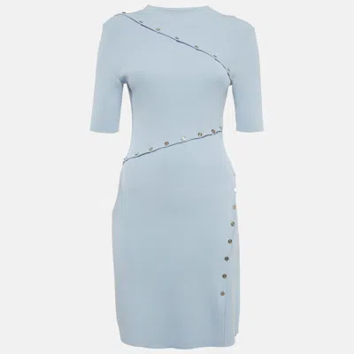 Pre-owned Maje Blue Rib Knit Shorts Dress M In Green