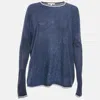 Maje Blue Silk Knit Sweatshirt One Size In Blue