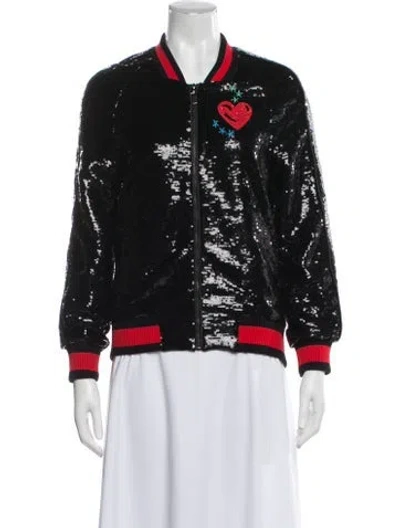 Pre-owned Maje Bomber Jacket In Black
