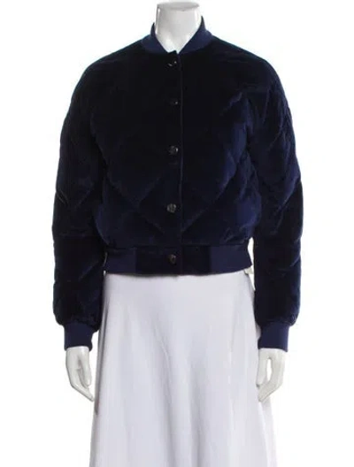 Pre-owned Maje Bomber Jacket In Blue