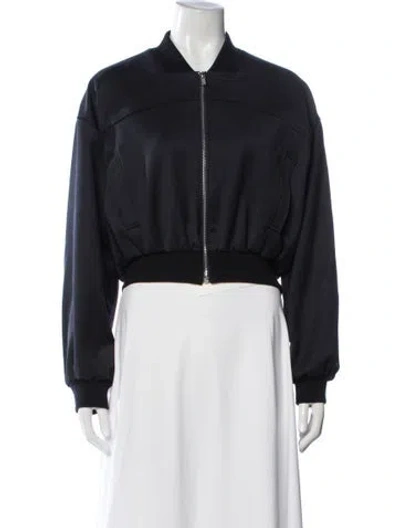 Pre-owned Maje Bomber Jacket In Blue